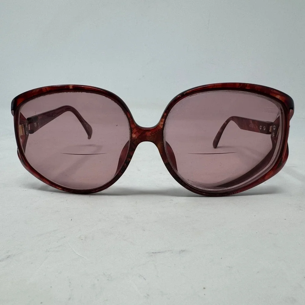 Vtg Christian Dior Oversized Butterfly Sunglasses Burgundy Marbled Frames Only - Picture 2 of 11